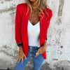 Women's Slim Fit Polyester Animal Print Jacket with Suit Collar Nine-Quarter Sleeves and 3D Pattern for Urban Autumn in Black Red