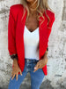Women's Slim Fit Autumn Polyester Animal Print Suit Collar Nine Quarter Sleeve No Buckle Jacket with 3D Pattern for Urban Style in Black Red