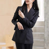 Women's Conventional Fit One Button Wool 3D Effect Blazer with Suit Collar Long Sleeves and Splicing for Office in Suit Color