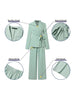 Women's Elegant Polyester Solid Color Long Sleeves Suit Set for Autumn Fall in Khaki Black Green Pink