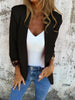 Women's Slim Fit Autumn Polyester Animal Print Suit Collar Nine-Quarter Sleeve Jacket with 3D Pattern for Urban Style in Black Red