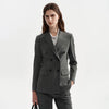 Women's Stretch Spandex Long Sleeve Solid Color Casual Blazer for Spring in Black