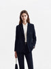 Women's Stretch Spandex Long Sleeve Solid Color Casual Blazer for Spring in Black