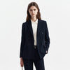 Women's Stretch Spandex Long Sleeve Solid Color Casual Blazer for Spring in Black