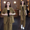 Women's Long Sleeve Solid Color Polyester Loose Casual Pants for Autumn Sophisticated Style in Black Grey Khaki