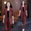 Women's Long Sleeve Solid Color Polyester Loose Casual Pants for Autumn Sophisticated Style in Black Grey Khaki