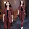 Women's Long Sleeve Solid Color Polyester Loose Casual Pants for Autumn Sophisticated Style in Black Grey Khaki