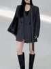Women's Blazer, Notched Lapels, Long Sleeves, Relaxed Fit and Tie Detail