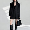 Women's Blazer, Notched Lapels, Long Sleeves, Relaxed Fit and Tie Detail