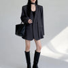 Women's Blazer, Notched Lapels, Long Sleeves, Relaxed Fit and Tie Detail