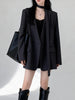 Women's Blazer, Notched Lapels, Long Sleeves, Relaxed Fit and Tie Detail