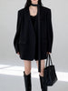 Women's Blazer, Notched Lapels, Long Sleeves, Relaxed Fit and Tie Detail