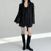 Women's Blazer, Notched Lapels, Long Sleeves, Relaxed Fit and Tie Detail