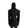 Women's Conventional Fit Single Breasted Halter Long Sleeve Polyester Solid Color Jacket for Urban Spring in Black