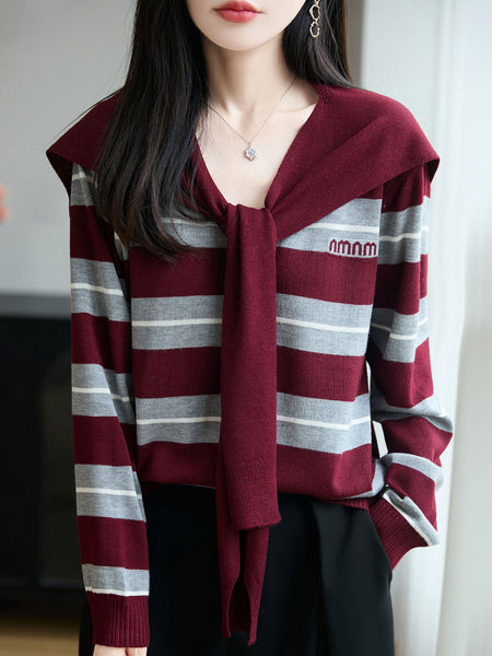 Women's Loose Fit V Neck Long Sleeve Andy Velvet Cardigan Sweater for Autumn Casual Everyday Wear in Contrast Colors