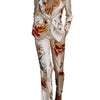 Women's Summer Polyester Long Sleeve Two Piece Suit Set with Blazer and Pants for Casual Wear in Suit