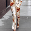 Women's Summer Polyester Long Sleeve Two Piece Suit Set with Blazer and Pants for Casual Wear in Suit