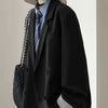 Women's Gray Blazer, Notched Lapels, Long Sleeves and Relaxed Fit