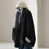 Women's Gray Blazer, Notched Lapels, Long Sleeves and Relaxed Fit