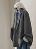 Women's Gray Blazer, Notched Lapels, Long Sleeves and Relaxed Fit