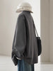 Women's Gray Blazer, Notched Lapels, Long Sleeves and Relaxed Fit