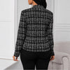 Women's Windowpane-Check Blazer, Open Front, Long Sleeves and Shaped Silhouette