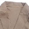 Women's Slim Fit Polyester Houndstooth Blazer with Suit Collar Long Sleeves One Button Closure for Office in Autumn Khaki Black