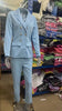 Women's Slim Fit Casual Polyester Long Sleeve Suit Set with Double Breasted Waist Design for Spring in Black Brown Pink