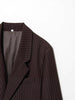 Women's Regular Fit Double Breasted Suit Collar Long Sleeve Striped Plaid Casual Office Blazer Jacket for Autumn Work in Modern Style