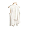 Women's Slim Fit Collarless Single-Breasted Pullover Vest with Pocket for Spring in White Black Gray Khaki