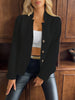 Women's Textured Blazer, Lapel Collar, Button Front and Long Sleeves