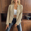 Women's Textured Blazer, Lapel Collar, Button Front and Long Sleeves