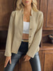 Women's Textured Blazer, Lapel Collar, Button Front and Long Sleeves