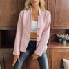 Women's Textured Blazer, Lapel Collar, Button Front and Long Sleeves