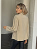 Women's Textured Blazer, Lapel Collar, Button Front and Long Sleeves