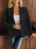Women's Textured Blazer, Lapel Collar, Button Front and Long Sleeves