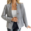 Women's Textured Blazer, Lapel Collar, Button Front and Long Sleeves