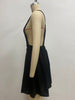 Women's Corduroy Pinafore Dress, Square Neck, Shoulder Straps and Flared Skirt