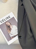 Women's Gray Blazer, Lapel Collar, Long Sleeves and Button-Front Design
