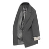 Women's Gray Blazer, Lapel Collar, Long Sleeves and Button-Front Design