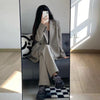 Women's Loose Fit Long Sleeve Polyester Suit Set for Spring Fall in Elegant Style