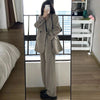 Women's Loose Fit Long Sleeve Polyester Suit Set for Spring Fall in Elegant Style