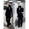 Women's Loose Fit Long Sleeve Polyester Suit Set for Spring Fall in Elegant Style