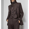 Women's Long Sleeve Solid Color Wool Suit Set for Spring Office Style in Old Money Aesthetic