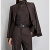 Women's Long Sleeve Solid Color Wool Suit Set for Spring Office Style in Old Money Aesthetic