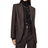 Women's Long Sleeve Solid Color Wool Suit Set for Spring Office Style in Old Money Aesthetic