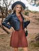 Women's Knit Dress, Crew Neck, Long Sleeves, Gathered Waist and Pockets
