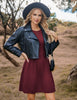 Women's Knit Dress, Crew Neck, Long Sleeves, Gathered Waist and Pockets