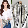 Women's Twill Blazer with Round Square Towel Wrap Accent for Spring in Versatile Solid Color