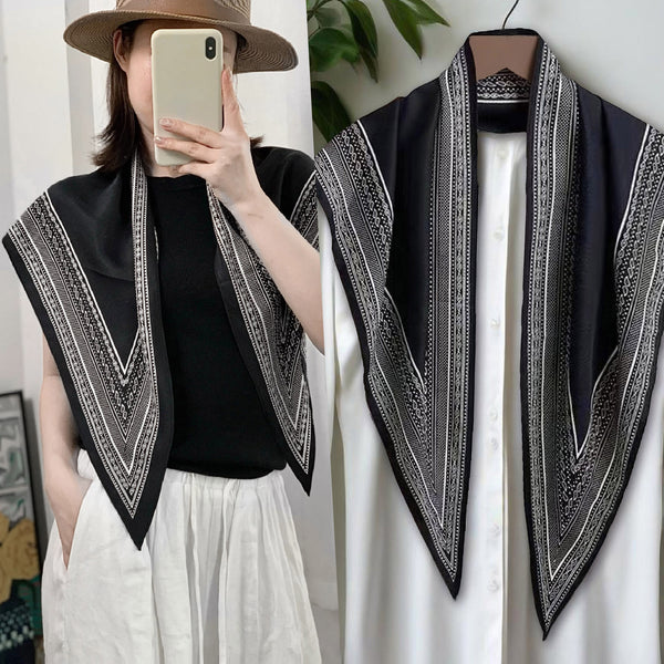 Women's Twill Blazer with Round Square Towel Wrap Accent for Spring in Versatile Solid Color